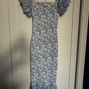 Hello Molly Blue and White Floral Maxi Dress